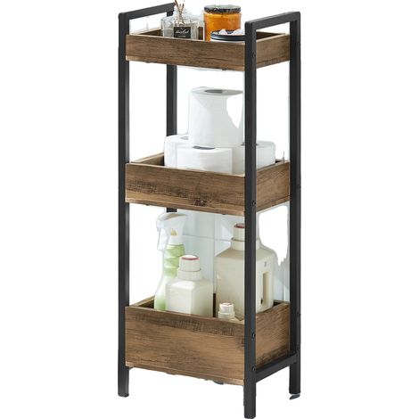 Armoire de Salle de Bain, Taille Compacte, Étagères Robustes, VINTAGE (1/2)