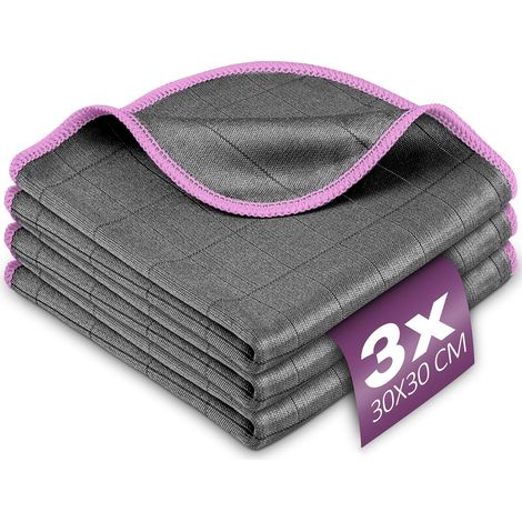 50pcs Chiffon Magique Microfibre Carbone 400GSM, Serviette Sans Trace Absorbant Polissage, Lingette Essuie Vitre Verre Vaisselle Lunette Cuisine Menage Voiture, Torchon Nettoyage Réutilisable Lavable (1/5)