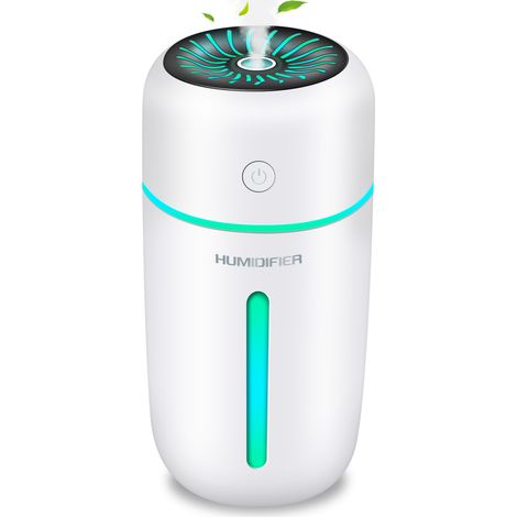 Humidificateur d'Air 300 Ml avec Veilleuse Colorée, Arrêt Automatique et Mode 2 Brumes, Humidificateur pour Bureau, Chambre, Auto, Maison (1/5)