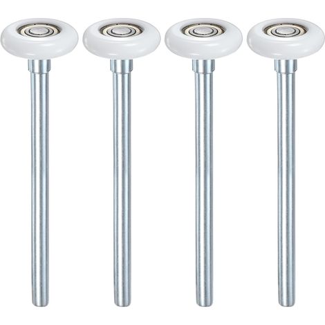 4-Pcs Nylon Garage Door Rollers 1.8 Inches 1.8in / 46 mm White Silent Garage Door Wheels 190mm 7.48" Rod, High Load 6200zz 8 Ball Bearing (1/5)