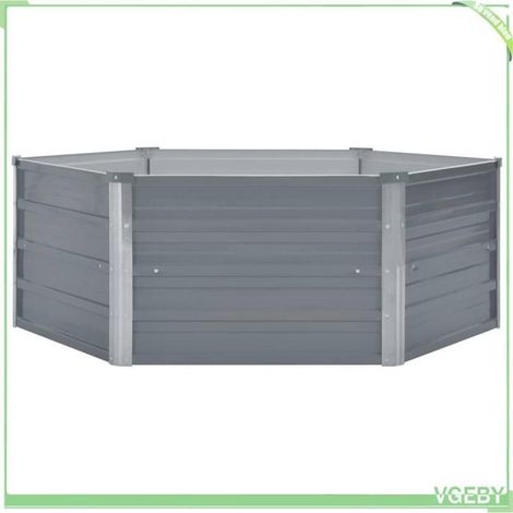 Jardinière hexagonale - FAFEICY - 42405 - Acier galvanisé - 129x129x46 cm - Fond ouvert (1/5)