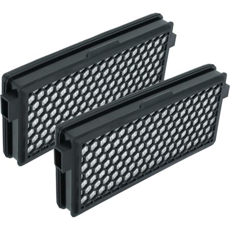 vhbw 2x filtre compatible avec Miele S5221, S5260, S5261, S5280, S5211, S5220, S5210 aspirateur - filtre à charbon actif HEPA noir / blanc