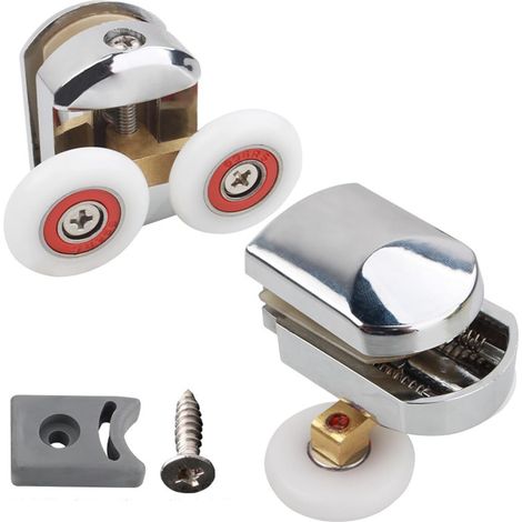 25mm shower door rollers for 4 to 8mm glass shower runners. Waterproof glass door roller replacement for sliding door runners. (1/5)