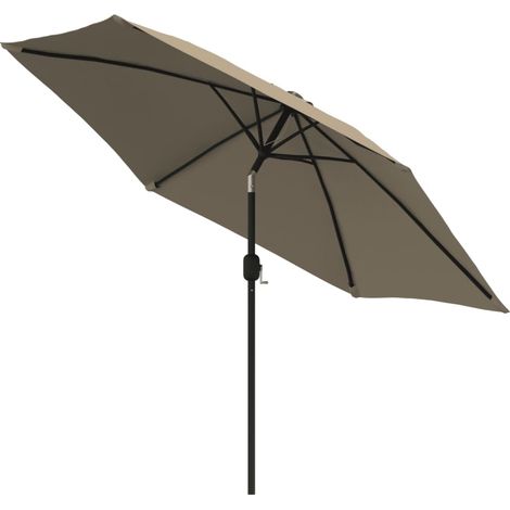 Parasol d'extérieur avec led et mât en acier 300 cm taupe (1/5)