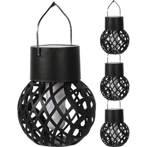 matériau ABS – bornes solaires de jardin lanternes LED de plein air éclairage paysager capteur (1/5)