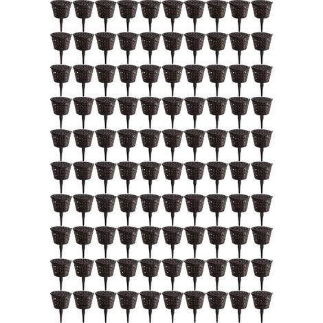Lot de 100 paniers à engrais en plastique avec couvercle, pots de plantation pour plantes succulentes, orchidées et bonsaïs (petit format) (1/5)