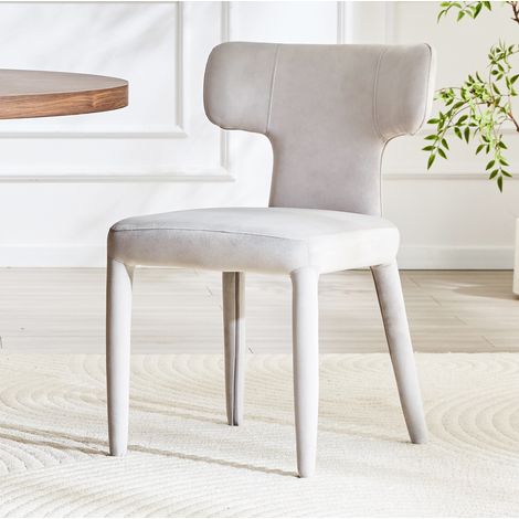 Sillas de comedor tapizadas, juego de 2, tela gris claro OKMYHOME (1/5)