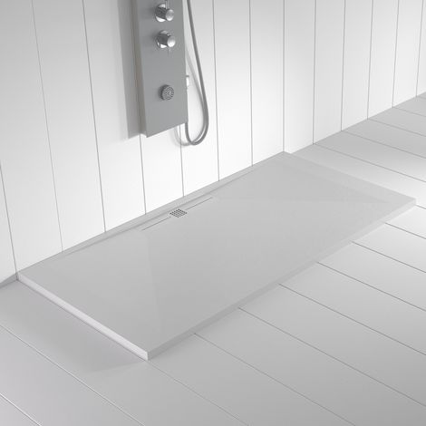 Receveur de douche Resine WIDE Blanc  (grille coloure) - 90x100cm - Grille + Valve OFFERTE (1/5)