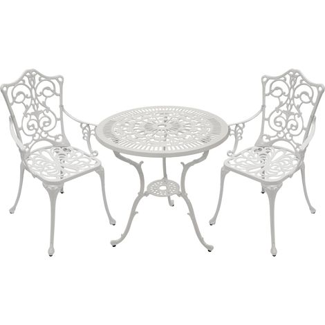 Bistroset LUGANO 3-teilig, Aluguss weiss (1/5)