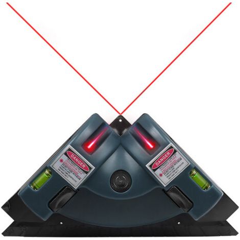 royaluxe-Niveau laser à projection à angle droit, boîtier plastique intégré, niveau laser infrarouge à ligne horizontale et verticale, niveau de carrelage, mesureur d'angle laser, bleu(19010656mm)