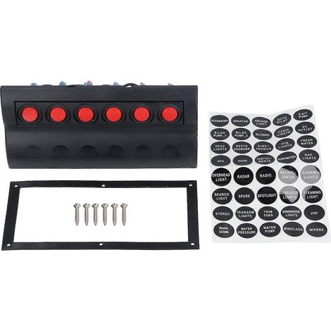Interrupteur à bascule étanche IP65 pour bateau, panneau de commande LED 6 voies précâblé pour camping-car avec fusible, 12 V CC (1/4)