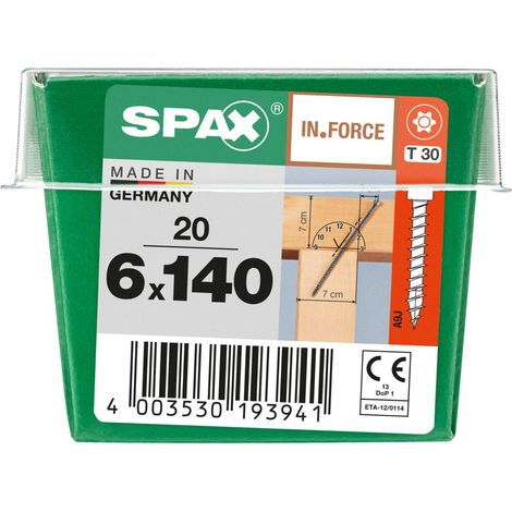 Spax Holzbauschrauben 6.0 x 140 mm TX 30 Zylinderkopf - 20 Stk. Holzschrauben (1/6)