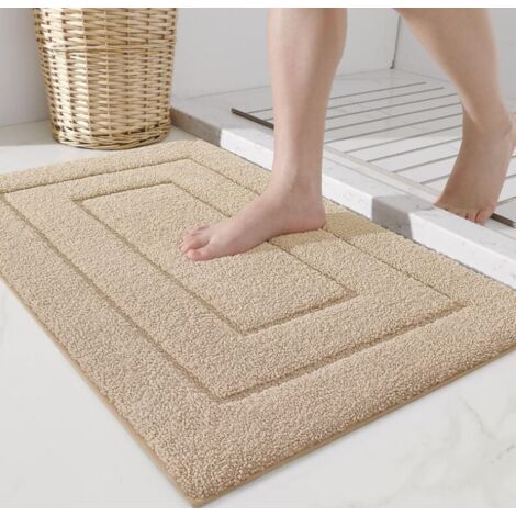 Rutschfeste Badematte 50 x 80 cm, weiche Mikrofaser, saugfähig, maschinenwaschbar, extra dick, für Badezimmer (1/5)