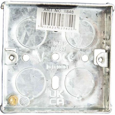 Dencon 1-Gang Metal Back Box 16mm - Adjustable Knocks (1/2)