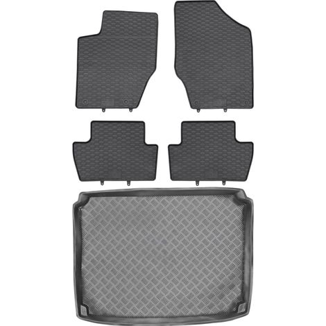 Set di tappetini in gomma per auto e tappetino per bagagliaio per Citroen C4 I Coupé dal 2004 al 2010.
