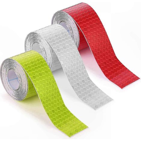 Ruban Réfléchissant 3 Rouleaux Imperméable Autocollants Sécurité Nocturne Extérieur 5cm x 3m Haute Visibilité Vélo Remorque (1/5)