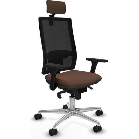 Sedia Ufficio con Poggiatesta Piqueras y Crespo 3D086N2 Marrone scuro (1/5)
