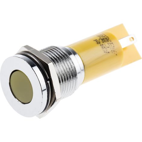 Voyant LED lumineux Jaune RS PRO, dia. 16mm ( Prix pour 1 )