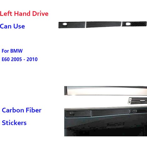 (LHD B) Autocollants de garniture de panneau porte-gobelet passager en fibre de carbone, style automobile, compatibles avec les anciennes BMW Série 5 E60 (2005-2010) - Accessoires auto (1/5)