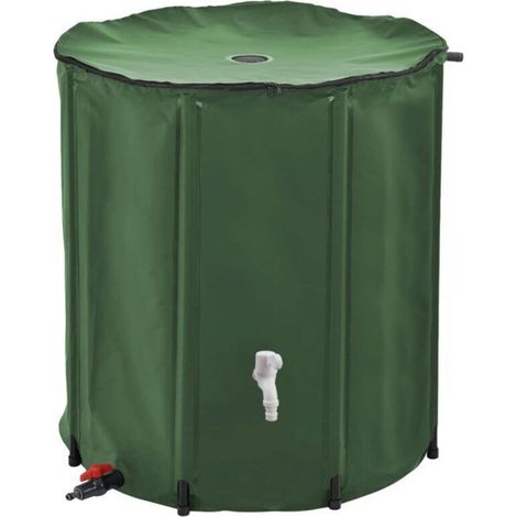 Réservoir souple, récupérateur d'eau de pluie pliable - 200 L - Vert - (1/5)