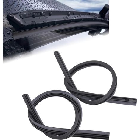 Lot de 2 caoutchoucs de balais d'essuie-glace 800mm, noir, caoutchouc naturel, universel, sans traces (1/2)