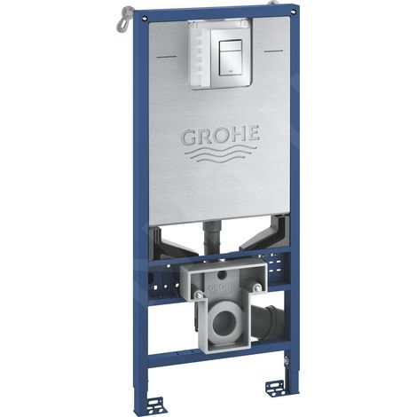 Grohe – Bâti support WC suspendu Rapid SLX 3 en 1 – Hauteur installation 1,13m – Réservoir GDX 6l – Plaque déclenchement chrome Skate S (1/4)
