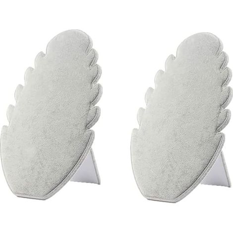 Juego de 2 expositores de terciopelo para collares, soportes para exhibir collares, organizador de joyas (gris) (1/4)