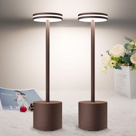 lampe de table tactile sans fil usb,5000mAh 2pcs LED rechargeable Lampe de chevet Dimmable,lumiere bureau puissante piles, 3 températures de couleur,pour restaurant,cuisine,exterieur,chevet (1/5)
