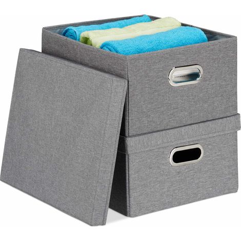 Caja de almacenamiento con tapa Juego de 2