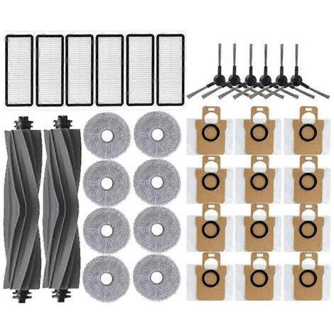 Pièces détachées et consommables pour aspirateurs robots Dreame Bot L30 Ultra et L20 Ultra : filtre HEPA, lingette de nettoyage, sac à poussière et accessoires.