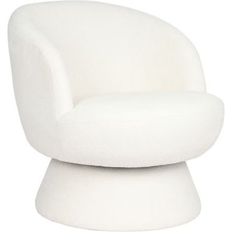 Fauteuil rond pivotant tissu blanc Casita LADOGA (1/3)