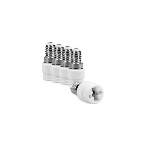 Lot de 5 Adaptateurs Douille E14 vers G9, Convertisseur Support Lampe pour Ampoule LED et Halogène, Baïonnette (1/4)