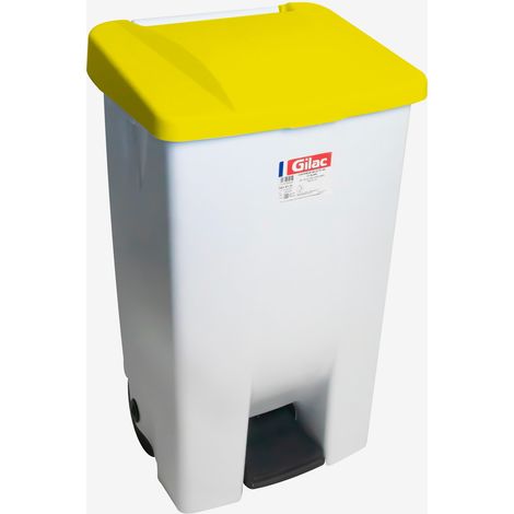 Poubelle à Pédale Eco 80 L avec Roulettes et Couvercle - Gilac
