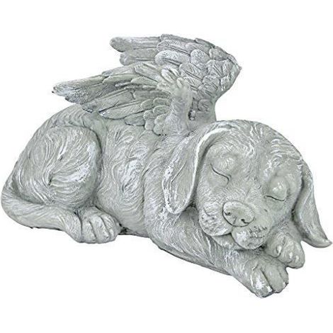 Statue - Design Toscano - Mémorial d\'Animal de Compagnie - Ange Chien - 25.5 cm - Polyrésine