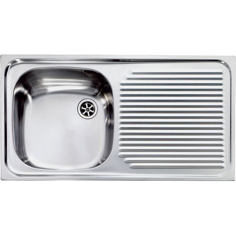 CM 011011SCSSX Aurora Lavello da incasso 1 vasca con gocciolatoio destro 79x42 cm Acciaio Inox AISI 304 colore Acciaio Inox Satinato (1/5)