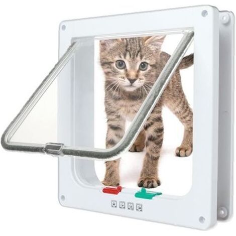 Magnetische Katzenklappe mit 4 Öffnungs- und Öffnungswinkel, einfache Installation und Bedienung, selektiver Zugang, kontrollierte Zutrittskontrolle, sichere Haustiertüren und -fenster, 19,7 x 19,2 cm (1/5)
