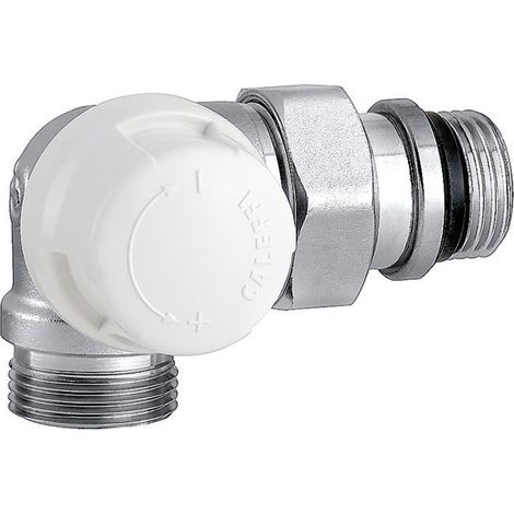 Detentore doppia squadra sinistro per radiatori in ottone cromato attacco g 1/2  e raccordo tubo 23x1,5 caleffi 226462