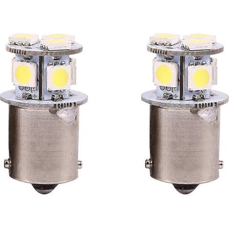 2 ampoules LED blanches BA15S R5W 1156 5050 8SMD pour feux de freinage de voiture (1/4)