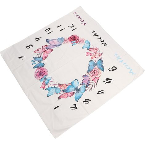 Couverture d'étape pour bébé avec motif de couronne, convenant aux garçons et aux filles, fond photo de 39,4 x 39,4 pouces, tableau de suivi de la croissance du nouveau-né.
