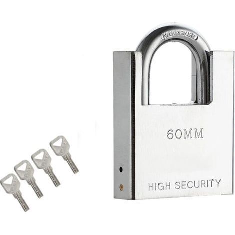Cadenas 1 pièce avec 4 clés, serrure antivol, serrure de sécurité en acier inoxydable, cadenas étanche, cadenas à bagages avec clés, serrure robuste pour casiers, portes de chambre (1/5)