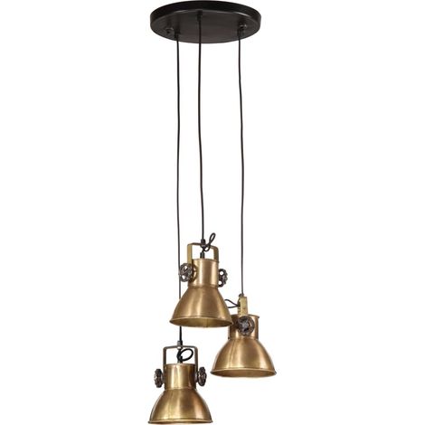 Lampe suspendue 25 W laiton antique 30x30x100 cm E27 (1/5)