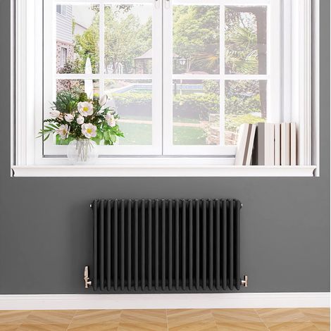 Biubiubath Traditional Cast Iron Style Radiator Horizontal 4 Column Anthracite 600x1010mm