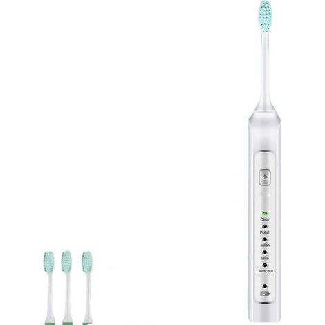 Brosse à dents électrique rechargeable, 1 pièce, avec 3 têtes, ZQKLA-AquaForge