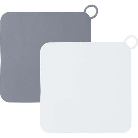 4 Pièces Bouchons de Vidange en Silicone Anti-Odeur, 20×20cm Bouchon Douche Vidange, Universel Bouchon Evier, Protection de Drain de Silicone pour Cuisine, Buanderie et Salle de Bain (Blanc, Gris) (1/5)