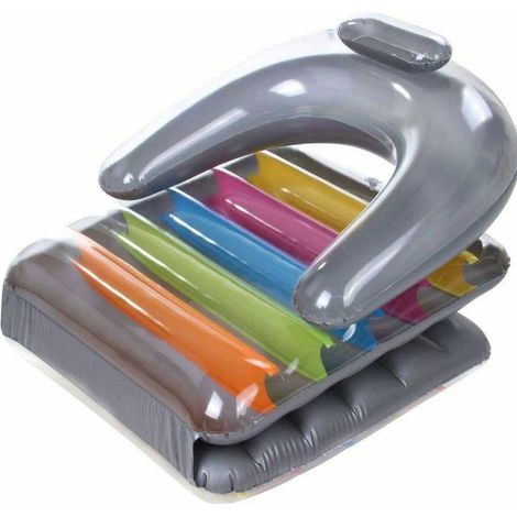TRADE SHOP - Poltrona Materassino Gonfiabile Multicolor 198x84cm Per Mare Piscina Pieghevole - (1/5)