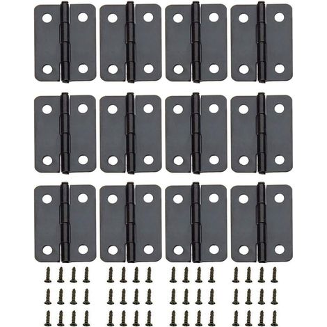 Lot de 12 mini charnières en cuivre noir pour boîte en bois, boîte à bijoux, armoire (1/5)