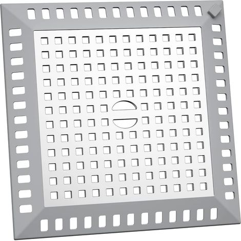 Attrape Cheveux Douche 12,5 x 12,5 cm Filtre Evier Cuisine de Carré en Acier Inoxydable Argenté Grille Evier Anti-Obstruction pour Douche de Salle de Bain, pour Salle de Bain et Cuisine (1/5)