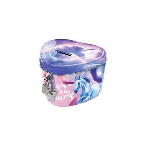 Hucha Magic World con forma de corazón y unicornio de 15 cm: La alegría de ahorrar