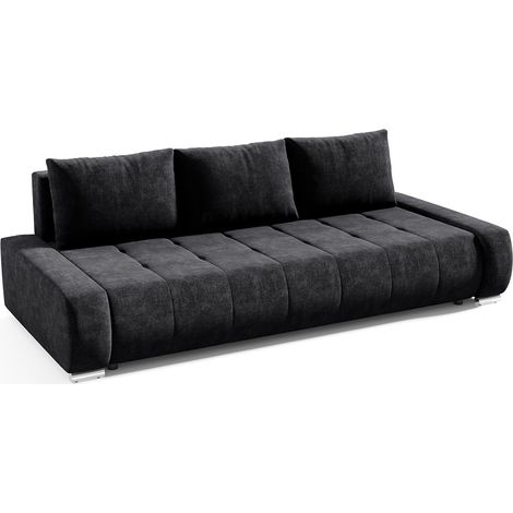Canapé convertible 3 places avec coffre Jonas Gris anthracite (1/5)