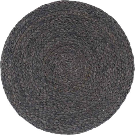 vidaXL Manteles individuales redondos 4 uds yute gris oscuro liso 38cm (1/2)